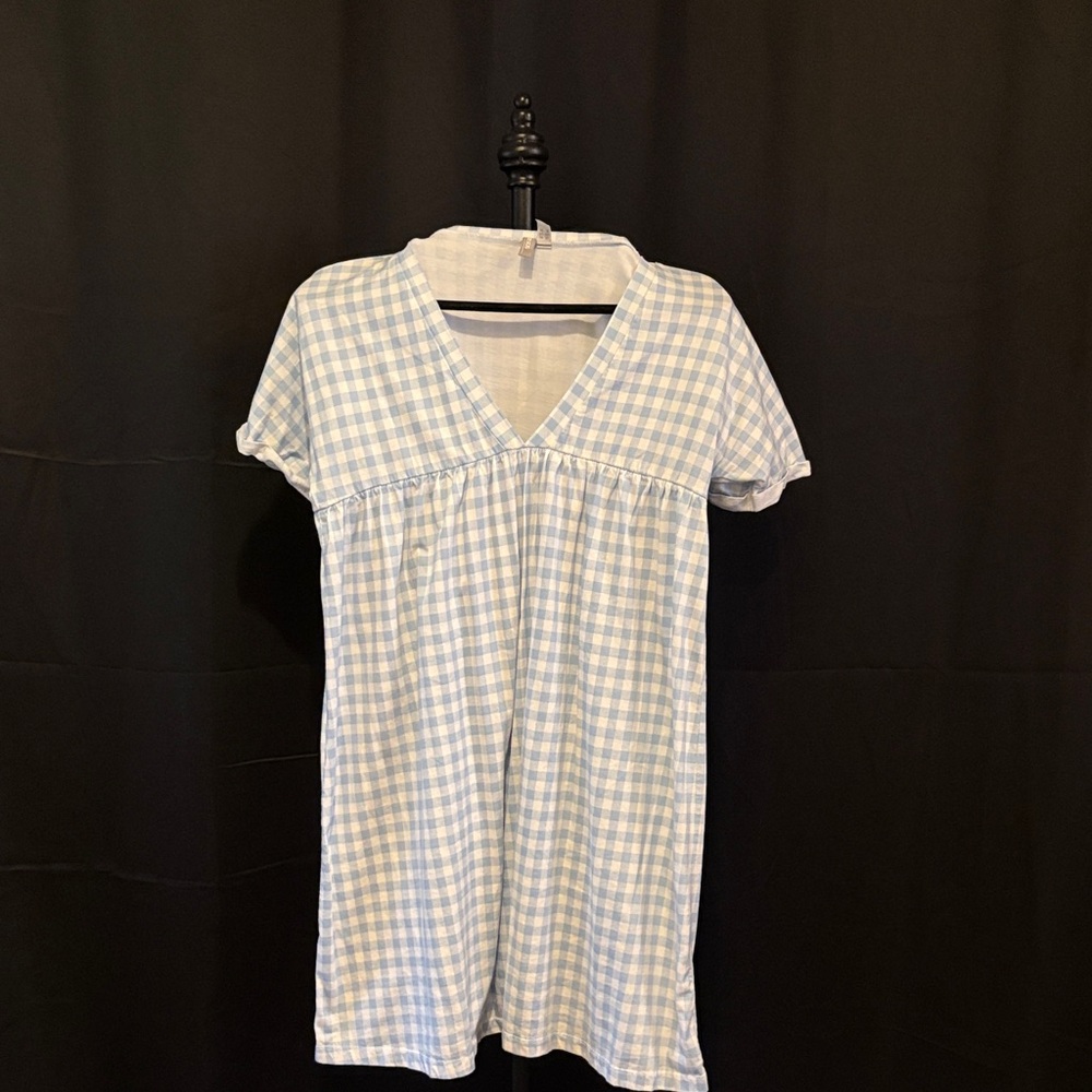 ASOS Blue and White Checkered Dress